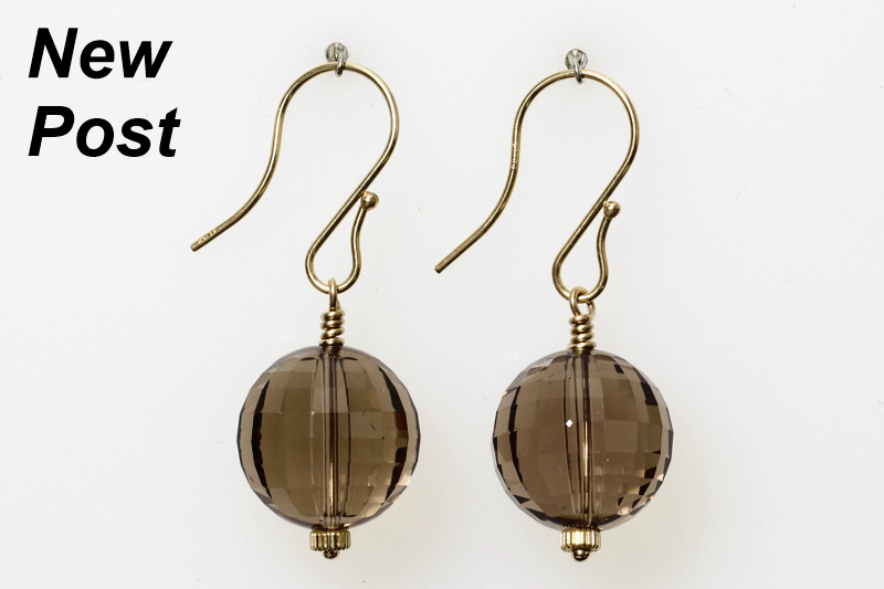 Smoky Quartz/14K Earrings